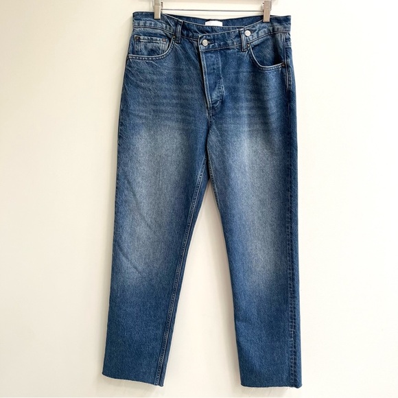 Boyish Casey crossover button high rise straight jeans high society raw hem 29 - Picture 1 of 10